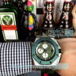 Best Replica Audemars Piguet Royal Oak Green Dial Camouflage Strap Watch